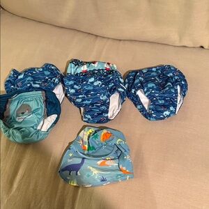 Kids Swim Diaper Cover Lot 2x 12 mo, 2x 18 mo, 1x 24 mo, one hat